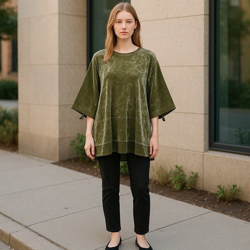 We Are HAH Hot As Hell Phaht City Velvet Velour Oversized Green Boho Dress XS